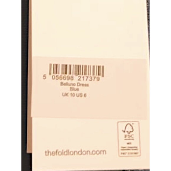 The Fold London Belluno Blue Pleated Regency Wrap Dress Size 10US Retail… - Picture 7 of 8